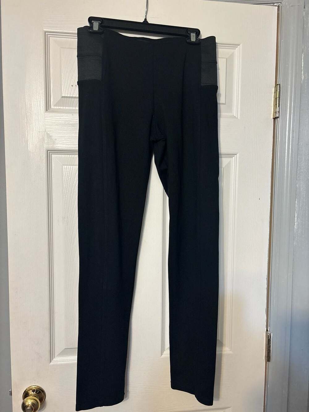 Shinestar Black Ponte Leggings with Side Elastic Waistband Size L